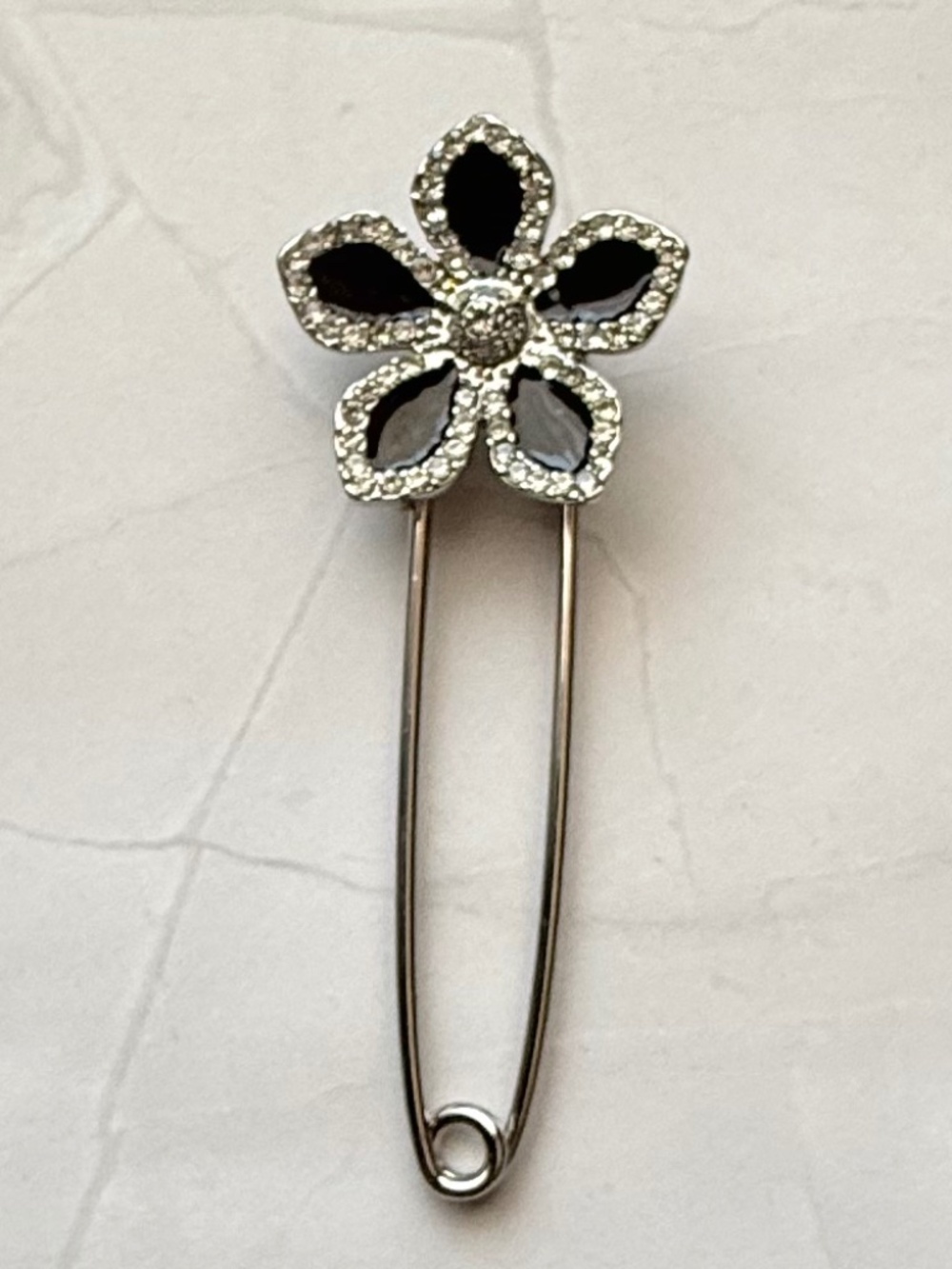 Gold Tone Pin with Faceted Rhinestone
